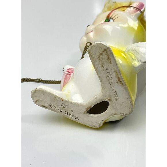 Vintage Kreiss & Co Squirrel Mama Figurine W/ Purse, Bow Tie & Green Jewel Eyes - Picture 6 of 6